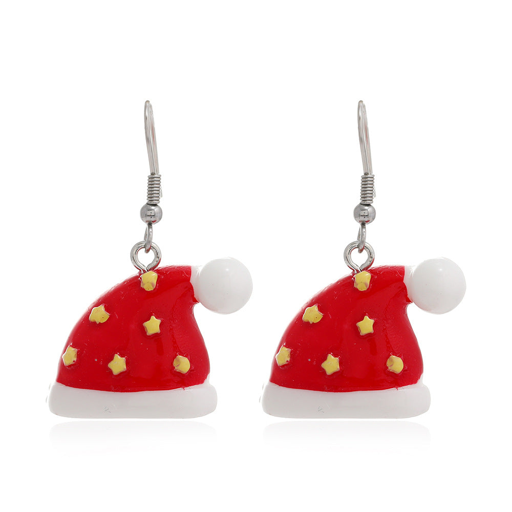 Wholesale Santa Claus Elk Snowflake Resin Earrings